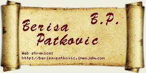 Beriša Patković vizit kartica